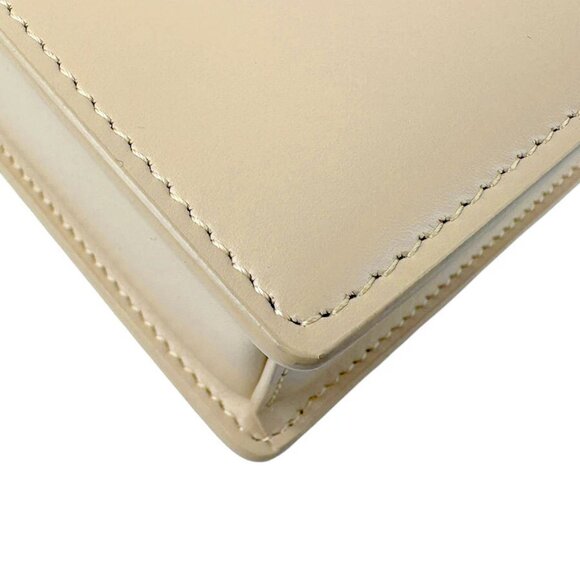 Auth Christian Dior Chain Shoulder Bag Beige/Gold Leather/Metal - z4382 - Picture 8 of 12